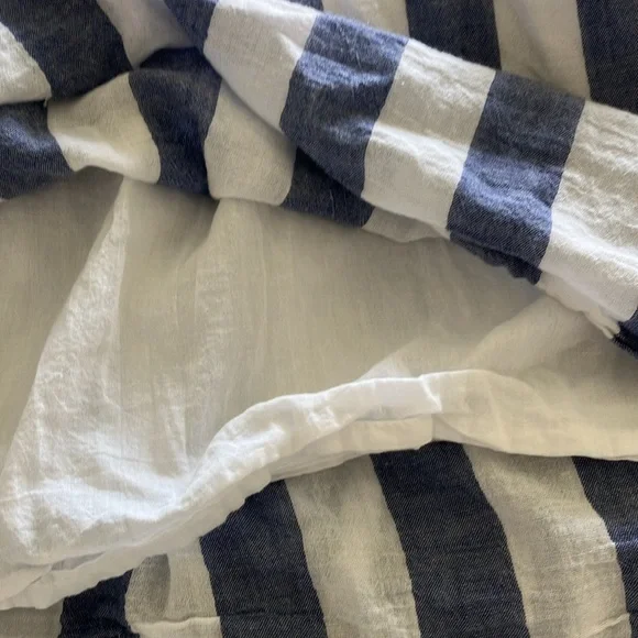 Lucky‎ Brand Blue & White Stripe Off Shoulder Mini Dress 100% Cotton Sz S- EUC - Picture 7 of 10